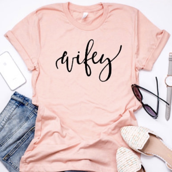 Plum Creek Boutique Tops - Wifey TShirt - Short Sleeve Unisex Tee - NEW NWT